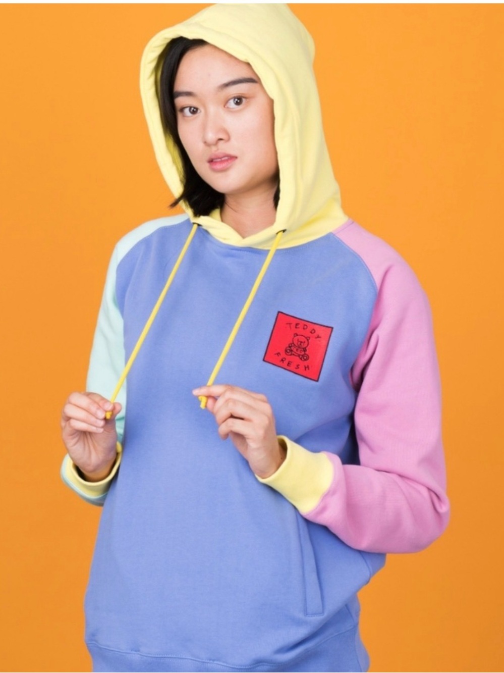 Teddy Fresh pastel colorblock hoodie unisex 100%cotton hoodie
